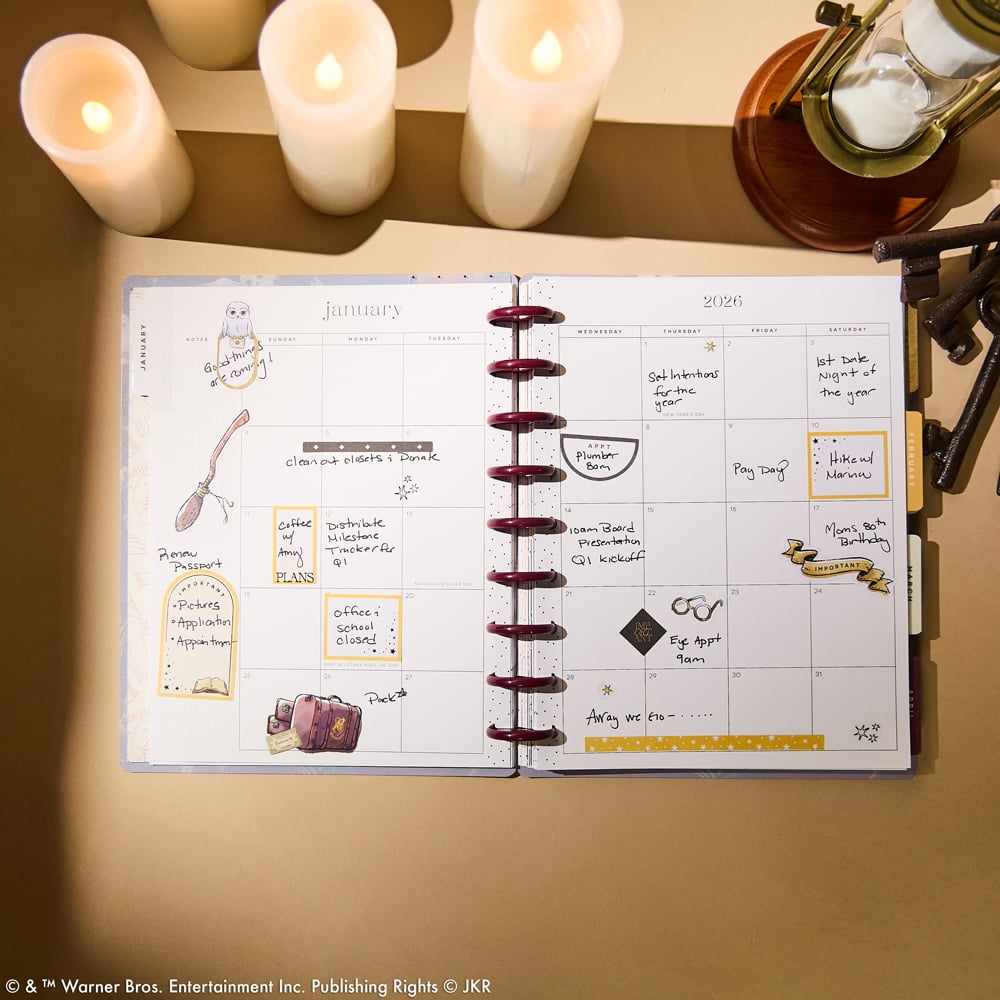 Happy Planner Harry Potter Gryffindor Magic Jan-Dec 2026 12 Month Planner Classic Sized