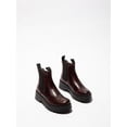thumbnail image 3 of Fly London Womens Wine  MEDI789 Wedged Chelsea Ankle Leather Platform Boots, 3 of 5