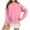 Pink, variant on HAiming Womens Long Sleeve Oversize Sweatshirt Casual Crewneck Pullover Color Block Side Split Tops