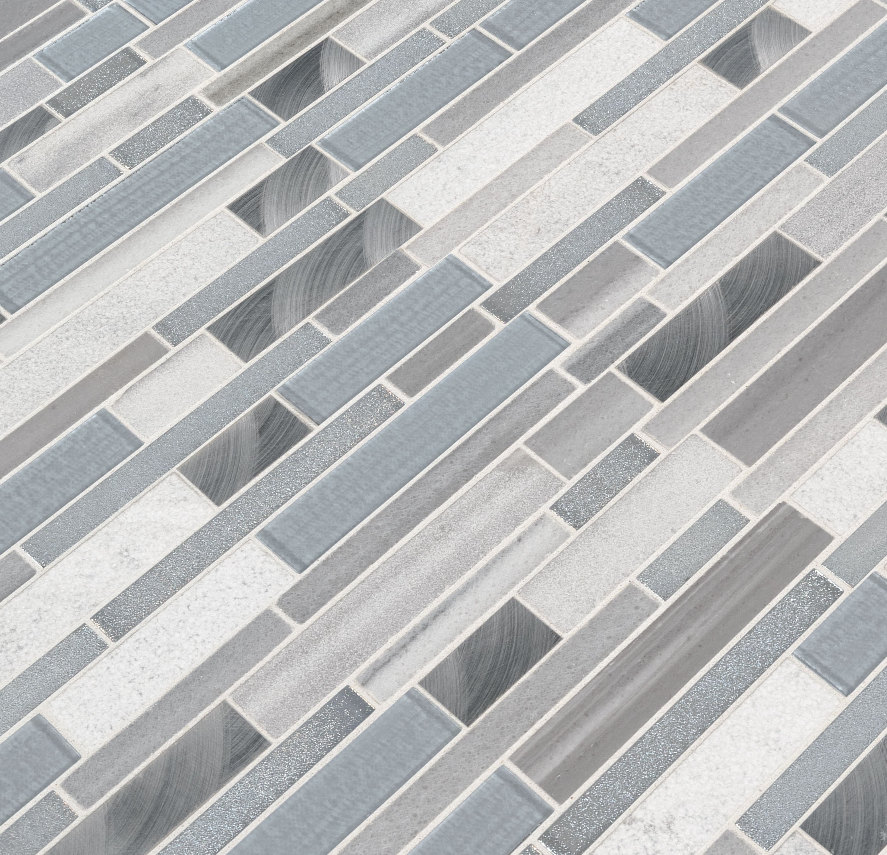Harlow Interlocking 12 in. x 12 in. x 8mm Glass Stone Metal Mesh-Mounted Mosaic Tile (10 sq. ft. / case)