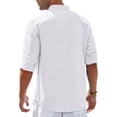 thumbnail image 6 of Youclos Men's Cotton Linen Long Sleeve Button Down Shirt, Casual Regular Fit, 6 of 6