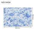 thumbnail image 2 of 2 Piece Bath Mat Set with U-Shaped Toilet Mat and Rectangle Bath Rugs Non Slip Machine Washable Bathroom Mats Blue Watercolor Floral Pattern, 2 of 7