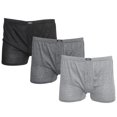 thumbnail image 1 of Tom Franks -  Calzoncillos Boxers Lisos para Hombre (3 Pares) (Negro/Gris), 1 of 4