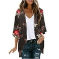 thumbnail image 2 of Cárdigan de manga larga para mujer, estampado, informal, blusa, abrigo, 2 of 5