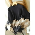thumbnail image 4 of Oversized Sweaters for Women Fashion Drop Shoulder Plaid Colorblock Tops Loose Fall Winter Long Sleeve Crewneck Pullovers Sweater, 4 of 5