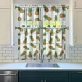 thumbnail image 3 of Kitchen Curtains 36 Inch Short - 3 Panel Set Pineapple Print, Rod Pocket Window Curtains 100% Polyester, Tropical Fruit Valance for Farmhouse, Cafe, Living Room, Bedroom, Easy Wash, 3 of 6