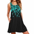 thumbnail image 2 of Lolmot Summer Dresses for Women Beach Boho Sleeveless Round Neck Vintage Floral Flowy Pockets Tshirt Tank Sleepwear Sundresses, 2 of 5