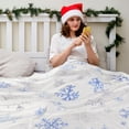 thumbnail image 4 of Christmas Throw Blanket Snowflake Bed Blanket Ultra Soft Flannel Fleece Blanket Xmas Winter Holiday Bed Blanket Warm Cozy Fuzzy Plush Blanket Lightweight Cabin Throw for Sofa Couch 60" X 80", 4 of 7