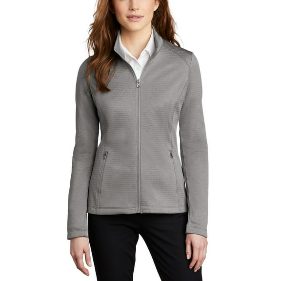 Just Blanks Ladies Diamond Heather Fleece Jacket, Gusty Grey Heather, 4XL