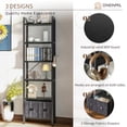thumbnail image 2 of Oneinmil 6 Shelf Bookcase with 2 Drawers, 71" Rustic Black Bookshef for Living Room and Home Office, 2 of 8