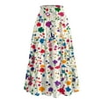 thumbnail image 4 of Women's Flowy Flared Ruffle Hem A-Line Maxi Skirts with Elastic Waist, Elegant Tiered Layer Boho Long Skirts, Floral Print for Summer,Multicolor,Size S, 4 of 5