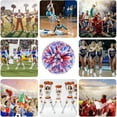 thumbnail image 3 of EONQY 8 Pcs Cheerleading Pom Poms Cheerleader Squad Spirited Fun Pompoms 10 Inch Metallic Foil Cheer Pom Poms with Handle Flowers for Sport Team Dance Party, 3 of 5