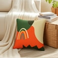 thumbnail image 5 of REGALWOVEN Linen Decorative Throw Pillow Cover for Indoor and Outdoor Set of 2, Orange-4 18" x 18", 5 of 6
