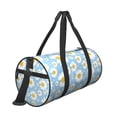 thumbnail image 3 of Xecao Daisies Flowers print Round Travel Duffel Bag is a foldable gym bag with an inner pocket, perfect for travel sports, 3 of 8