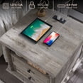 thumbnail image 6 of OKD Farmhouse Nightstand, 3 Drawer Wood Side Table with Charging Station for Bedroom, Living Room, Light Rustic Oak, 6 of 8