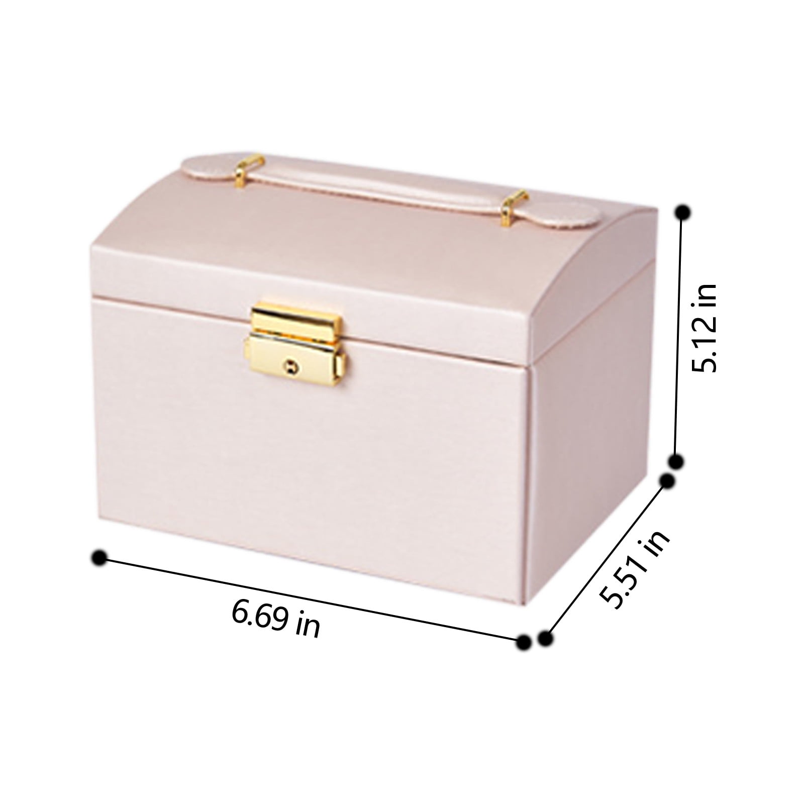 Jewelry Box With Lock And Mirror Jewelry Organizer Storage Case With 3-Layers Display For Earrings Bracelets Rings Watches