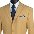 thumbnail image 2 of LUCCI Men's Khaki 2-Button Classic-Fit Poplin Polyester Suit - NEW - 40R, 2 of 3