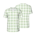 thumbnail image 3 of Daiia Pistachio Green Checkboard Mens Baseball Jersey Button Down Shirts Short Sleeve Sports Uniforms-X-Large, 3 of 9