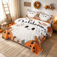 thumbnail image 3 of Erosebridal Kawaii Ghost Twin Quilt Set, Thanksgiving Fall Pumpkin Twin Coverlet Set for Boys Girls, Cream Orange, 2 Pieces 1 Bedspread and 1 Pillowcase, 3 of 7