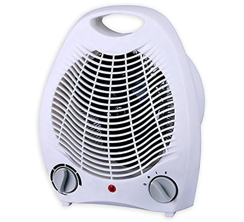 Premium 2 in 1 Portable Fan Heater Adjustable Thermostat White Electric Indoor