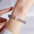 thumbnail image 2 of Pulsera de piedra lunar y cuarzo rosa para mujer en plata de ley, 2 of 2