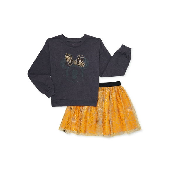 Minnie Mouse Girls Halloween Sweatshirt and Tutu Skirt Set, 2 Piece, Sizes 4-12