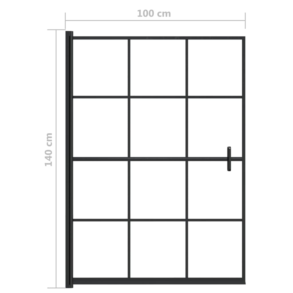 vidaXL Shower Enclosure ESG 31.5"x55.1" Black