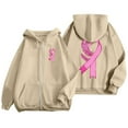 thumbnail image 6 of Shadoumai Womens Zip Up Hoodie Cancer Awareness Pullover Long Sleeve Casual Athletic Sweatshirt With Pocket Drawstring Fall Winter Jackets, 6 of 6