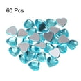 thumbnail image 3 of Unique Bargains 60 Pcs Acrylic Heart Rhinestone 15mm Flat Back Plastic Gems for Jewelry Making, Lake Blue, 3 of 5