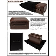 Prestige Import Group Manhattan XL Travel Cigar Humidor Case Set (Hygrometer, Ashtry, Cutter, Lighter, Humidifier) - Brown