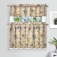 thumbnail image 2 of Dog Print Kitchen Curtains 36 Inch Short - 3 Panel Set, Cute Puppy & Floral Design, Rod Pocket Pet Lover Curtains 100% Polyester, Paw & Bone Pattern for Kitchen, Living Room, Bedroom, Easy Wash, 2 of 6