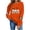 Orange, variant on Womens Crewneck Sweatshirt Halloween Ghost Print T Shirt Spooky Season Long Slevve Tops Fall Tee Shirts Army Green M