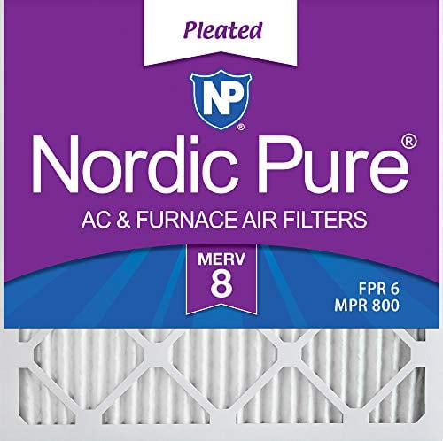 20x20x1 Nordic Pure 20x20x1M8-6 MERV 8 Pleated AC Furnace Air Filter Box of 6 