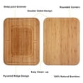thumbnail image 3 of Garvee 2 inch Thick Carving Cutting Board, Large Turkey Bamboo Board with Juice Groove, Kitchen Wood Chopping Board, Heavy Duty, Reversible, Serving Tray with Spikes (17"x14"), 3 of 8