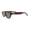 thumbnail image 3 of Womens Narrow Rectangular Cat Eye Retro Plastic Sunglasses Tortoise - Black, 3 of 4