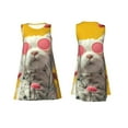thumbnail image 7 of Sikiie Floral Sunglasses Cat Art Print Women's Sleeveless Dress with Pockets Round Neck Sundress, Suitable for Daily, Office, Vacation Summer Wear, 7 of 7