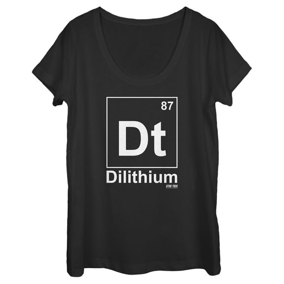 Women's Star Trek Dilithium Element #87  Scoop Neck Black Large