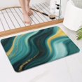 thumbnail image 4 of Teal Gold Marble Wave Pattern Bathroom Rugs Mat,Non Slip Microfiber Bathroom Rug,Rubber Backing,Soft Bathroom Mats for Bathroom Floor,Tub and Shower,17x27in(43x68cm), 4 of 5