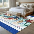 thumbnail image 5 of Rectangle Area Rug 6x9ft,Watercolor Summer Starfish Coral Washable Carpet Non-Slip Runner Accent Rugs Indoor Floor Mat for Bedroom Living Room Decor,Navy Blue Striped, 5 of 9