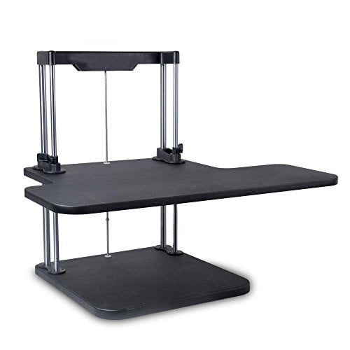 Pyle Sit Stand Desk Height Adjule Up Computer Pyle Sit Stand Desk Height Adjule Up Computer Laptop Workstation W 2 Shelf Trays Free Standing