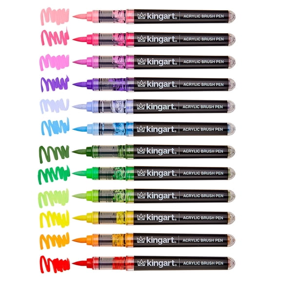 PRO Acrylic Paint Brush Pens 12 Foral Colors
