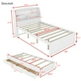 thumbnail image 2 of Harper & Bright Designs Full Size Wooden Platform Bed with Trundle and 3 Drawers Underneath, Wooden Bedframe with Headboard Storage and Built-in USB & LED Light, Gray, 2 of 10