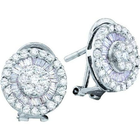 Gold and Diamonds EWW1037-W 1. 10CT-DIA FLOWER EARRING- Size 7