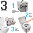 thumbnail image 6 of Portable Toilet Camping Porta Potty - 5 Gallon Waste Tank - Durable, Leak Proof, Flushable Easy to use RV Toilet With Detachable Tanks for Effortless Cleaning & Carrying, for Travel, Boating and Trips, 6 of 7