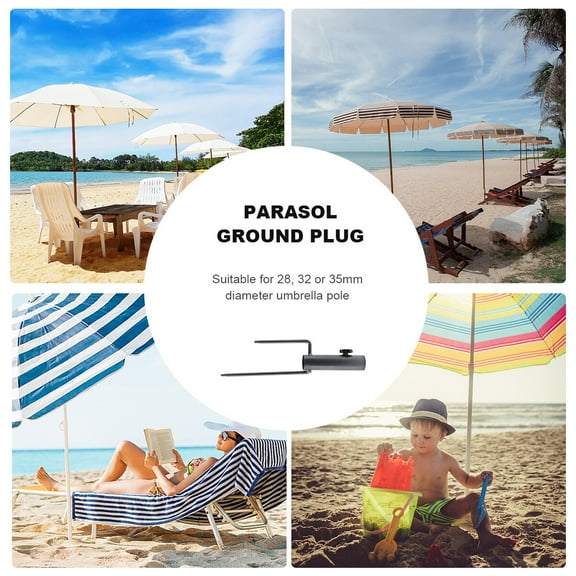 Baluue Sand Anchor for Umbrella Steel Black for Beach 1Pcs 13.2X1.4X1.4in