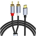 thumbnail image 1 of USB C to 2RCA Audio Cable Adapter Type-C to RCA Audio Video USB Cord Compatible with for Phone, , 1M, 1 of 8