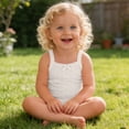 thumbnail image 3 of Paiwinds Summer Toddler Girls Sleeveless Bodysuit Scoop Neck Spaghetti Strap Bow Embossed Romper Casual Stretch Regular Fit Onesies for Baby Girls, 3 of 8
