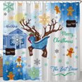 thumbnail image 1 of Cheerful Christmas Shower Curtain with Reindeer, Snowflakes & Gingerbread, 1 of 4