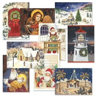 LANG Poinsettia Ornament Christmas Cards - Set Of 8 With 3D Ornaments & Foil Embellishments