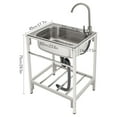 Commercial Kitchen Sink Freestanding Stainless Steel Sink Single Bowl